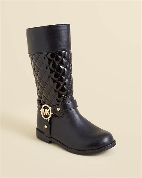 michael kors black baby boots|michael kors black quilted boots.